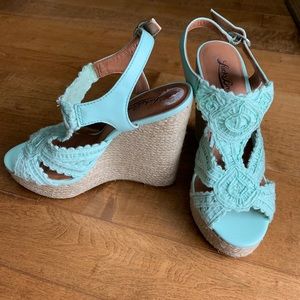 Lucky Brand mint green wedges